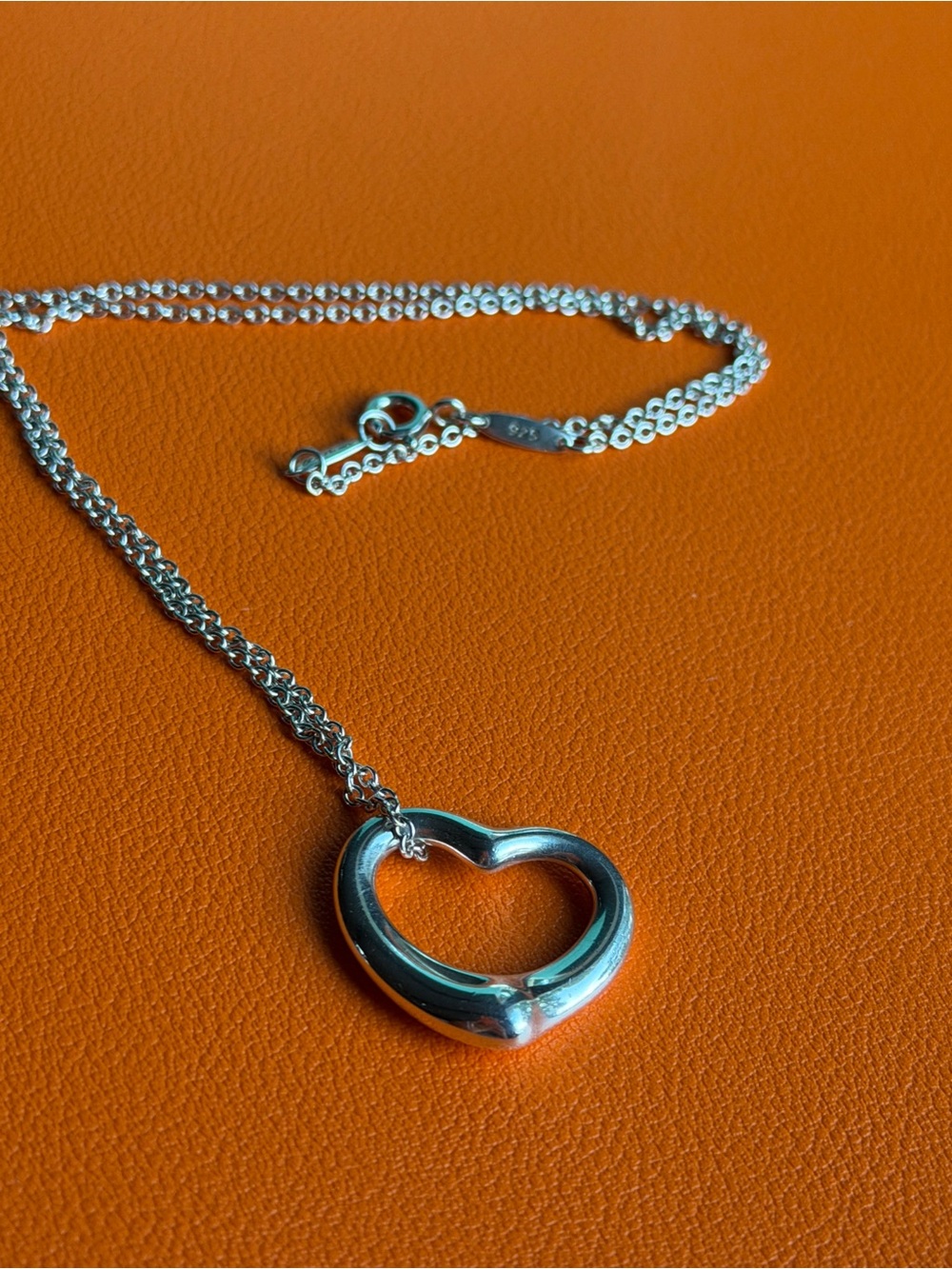 Tiffany & Co. Silver Open Heart Pendant Necklace — Elsa Peretti - Picture 3 of 3